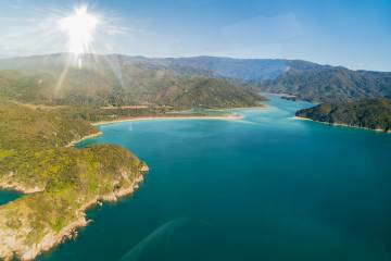 Abel Tasman Experience with helicopter landing at Awaroa Beach for up to 3 people
