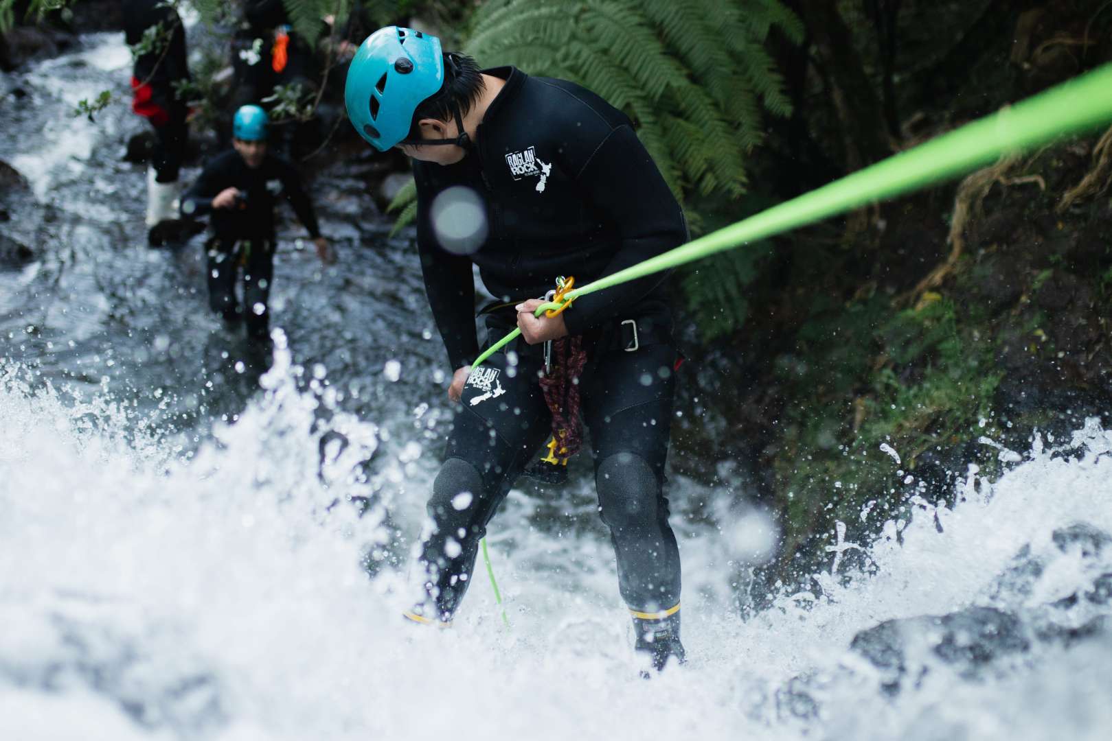 Abseil cascading waterfalls