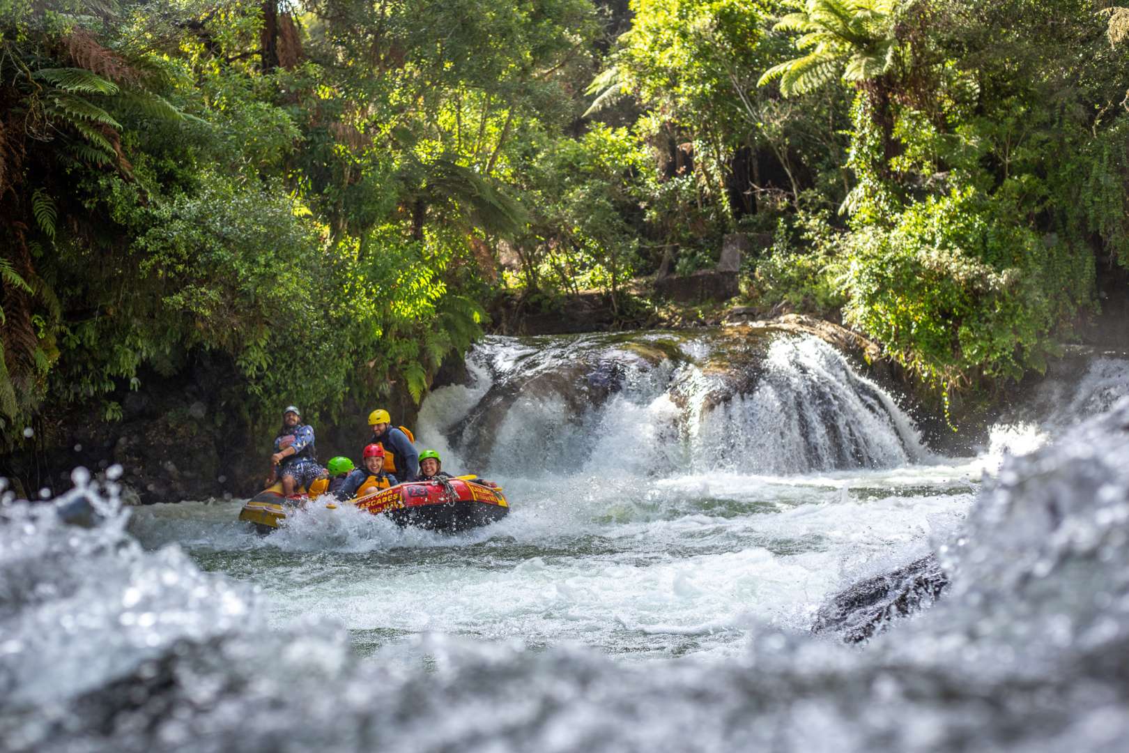 Amazing scenery with rafting activity