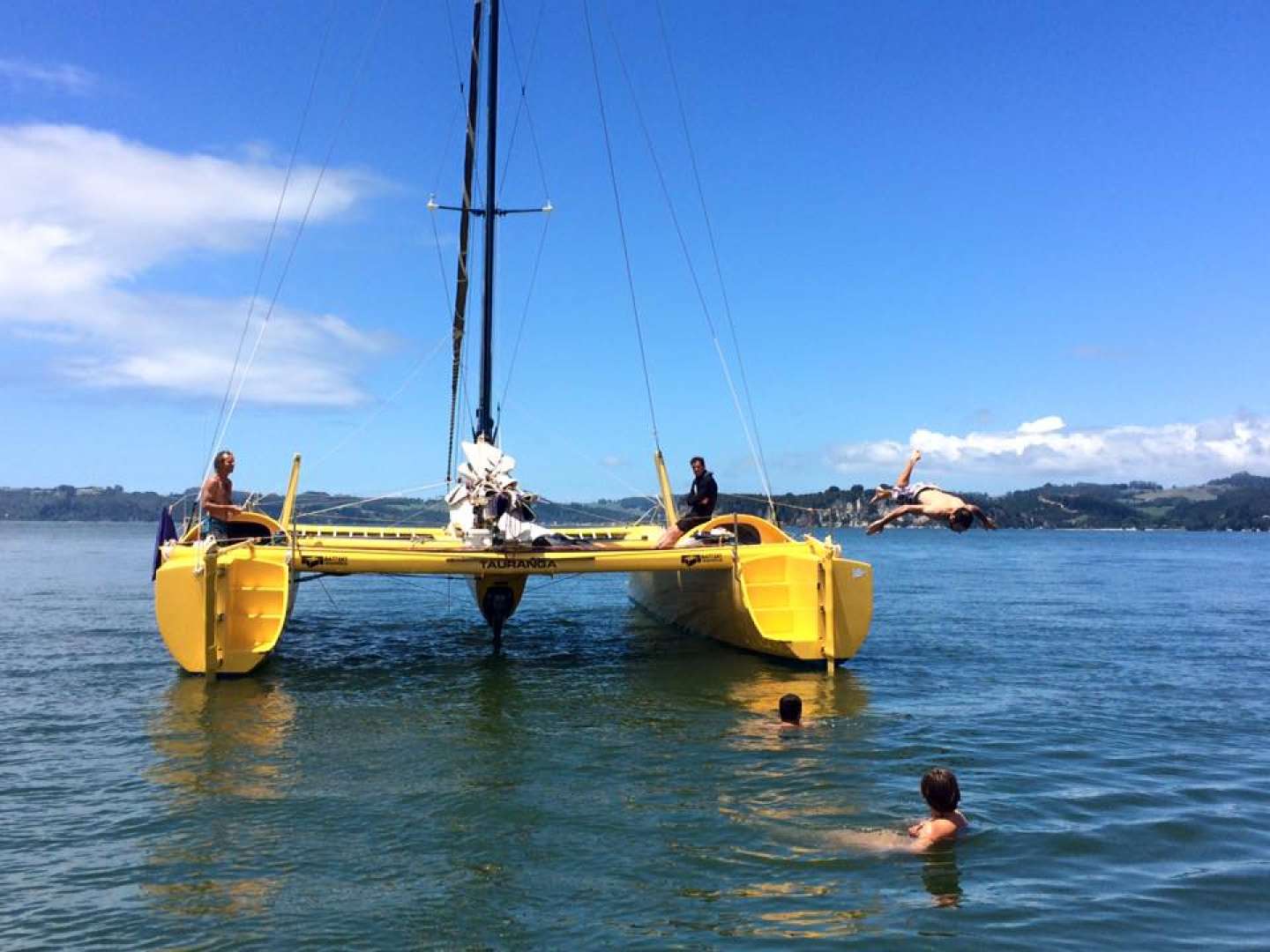 Backflips off the back Coromandel Sailing Adventure