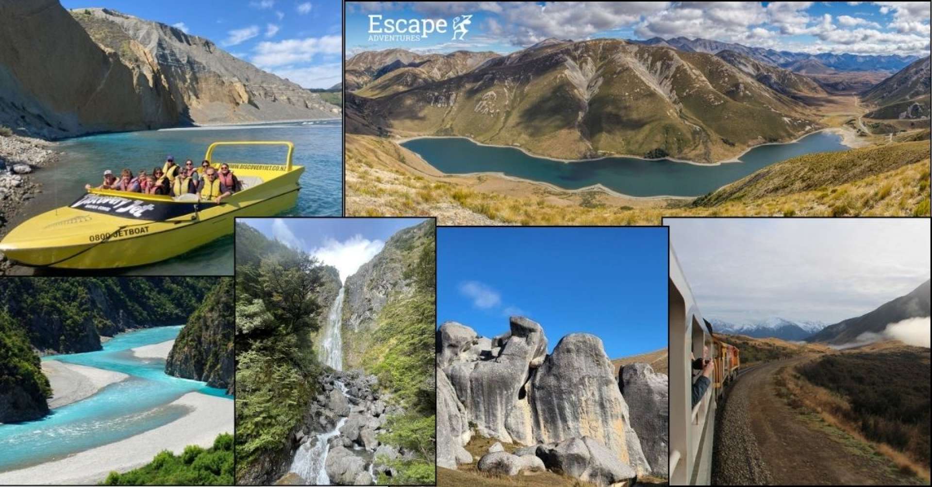Enjoy fabulous scenery a tranzalpine train journey and a jet boat excusion