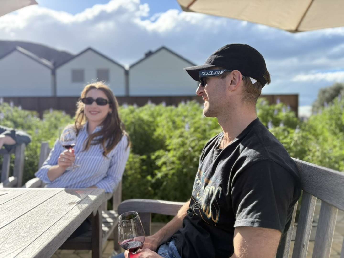 Enjoying Tasting at Craggy Range in the sun