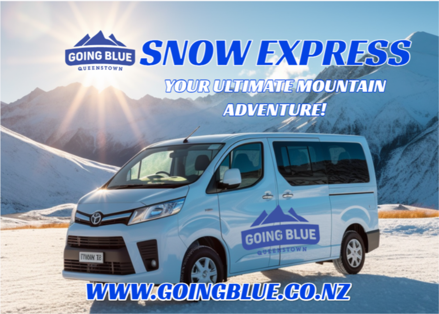 Flyer for Going Blue front page Ski Express
