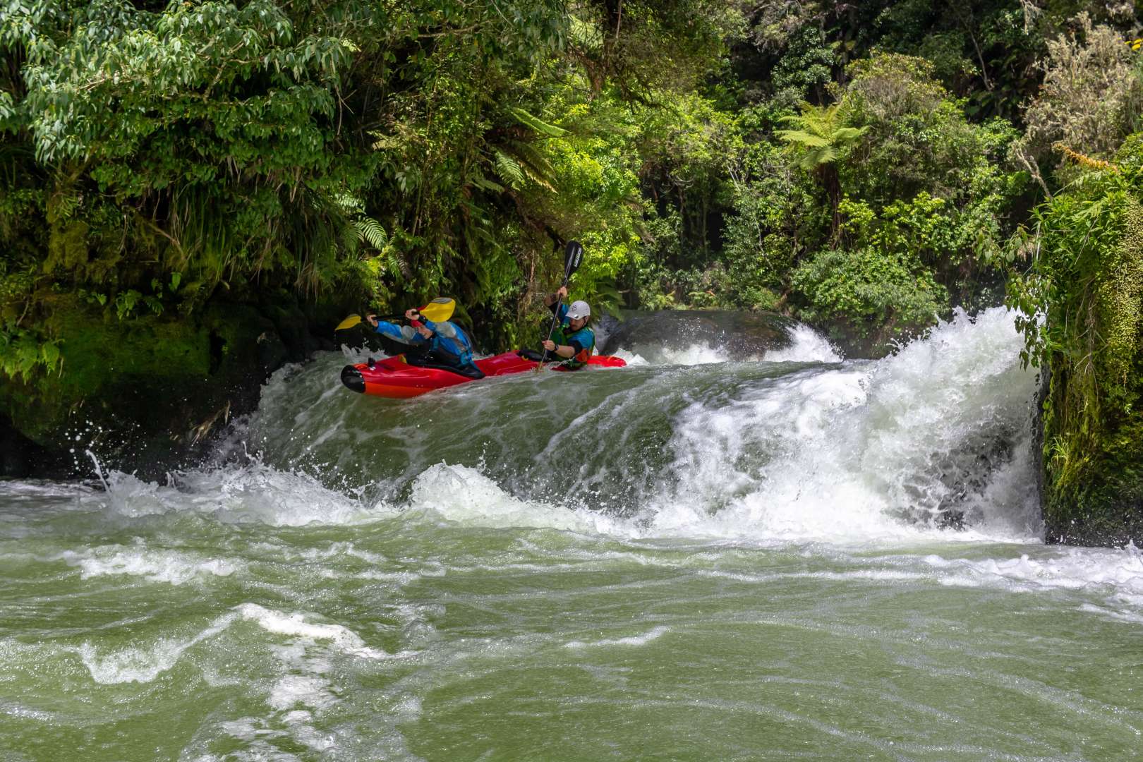 Going over the Weir on the Kaituna River