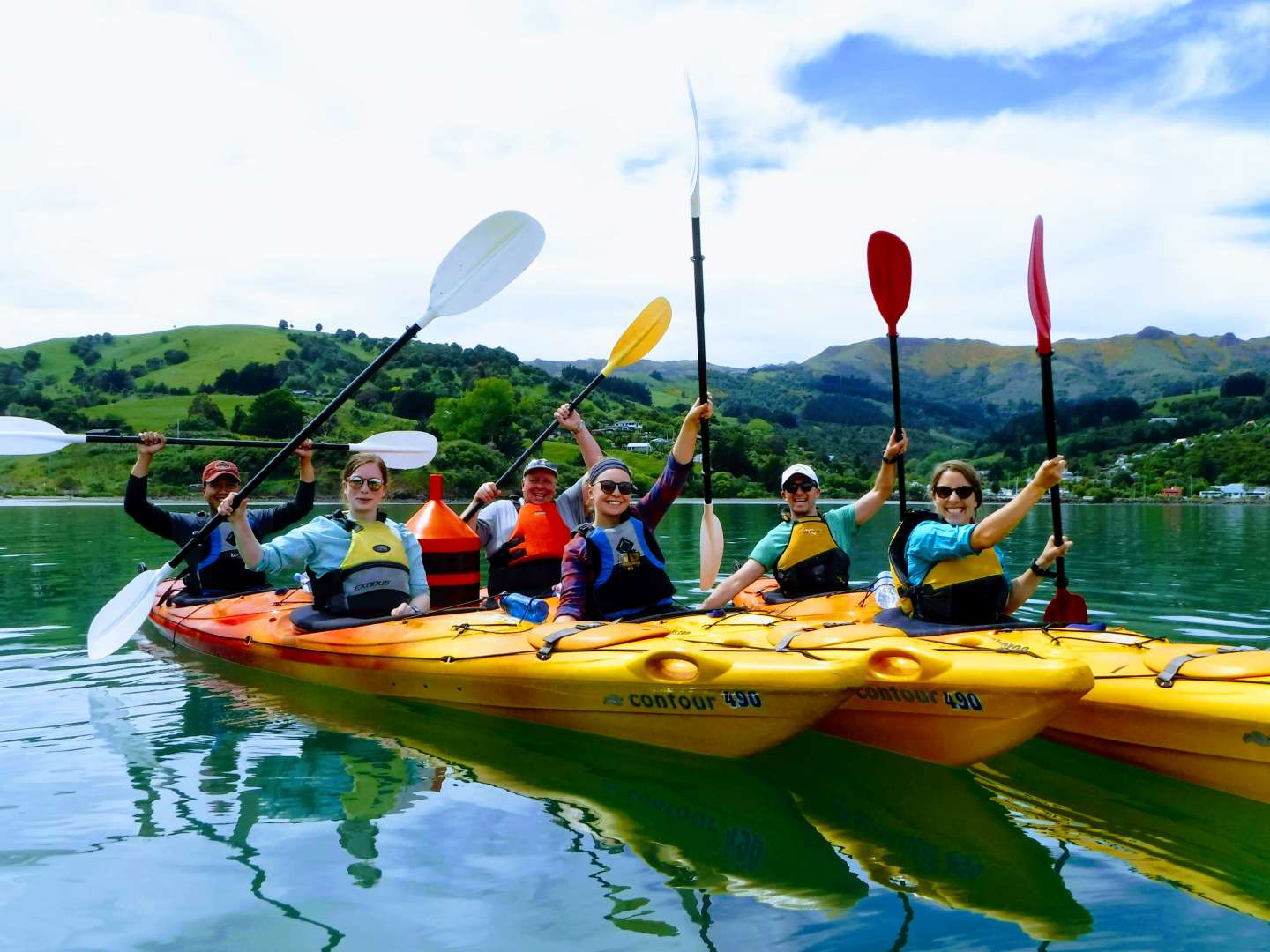 Group kayaking