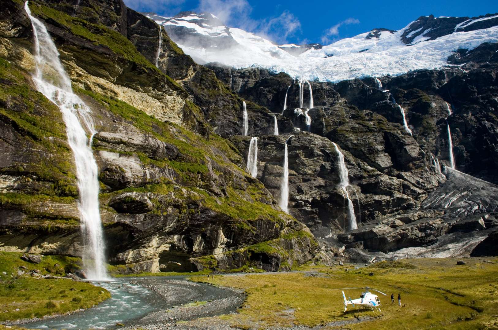 Heli trip with Middle Earth Waterfalls