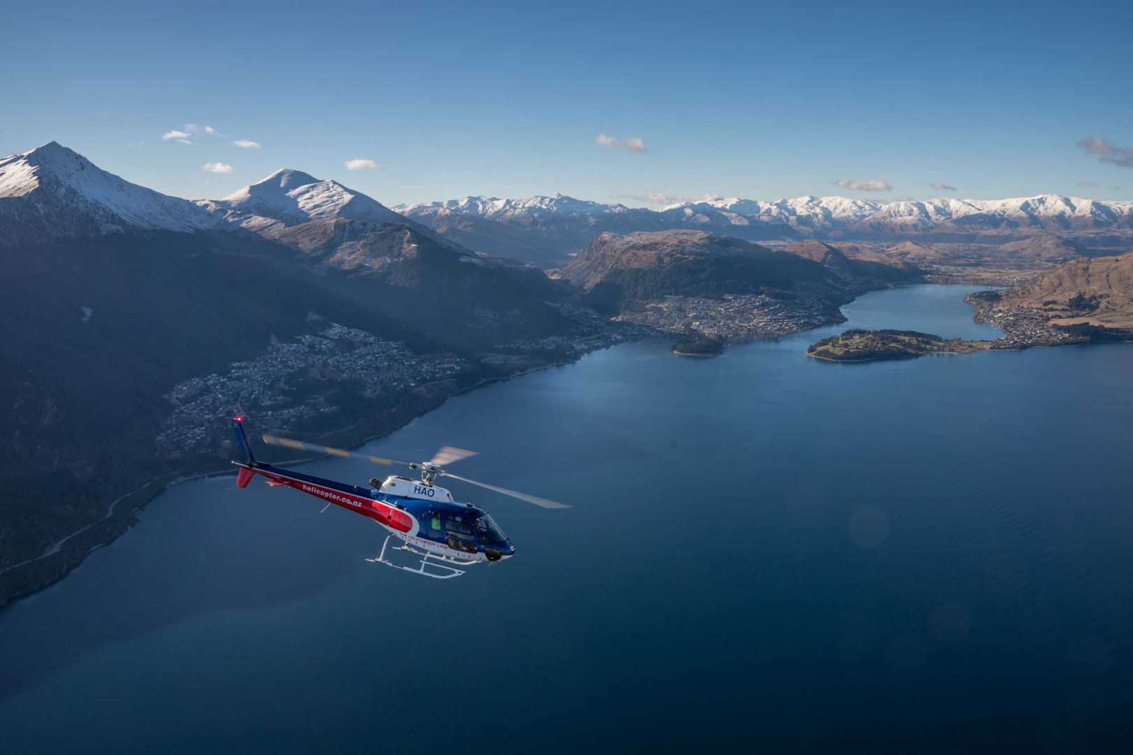 Helicopter flight over Queenstown