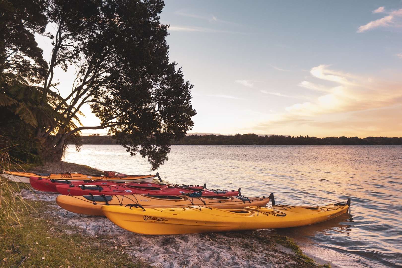 Kayaks on Lake Rotoiti, Rotorua