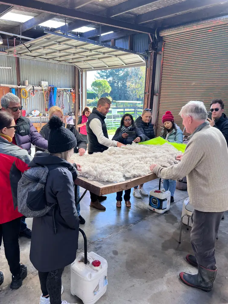 Cutomers visiting the fibre shed