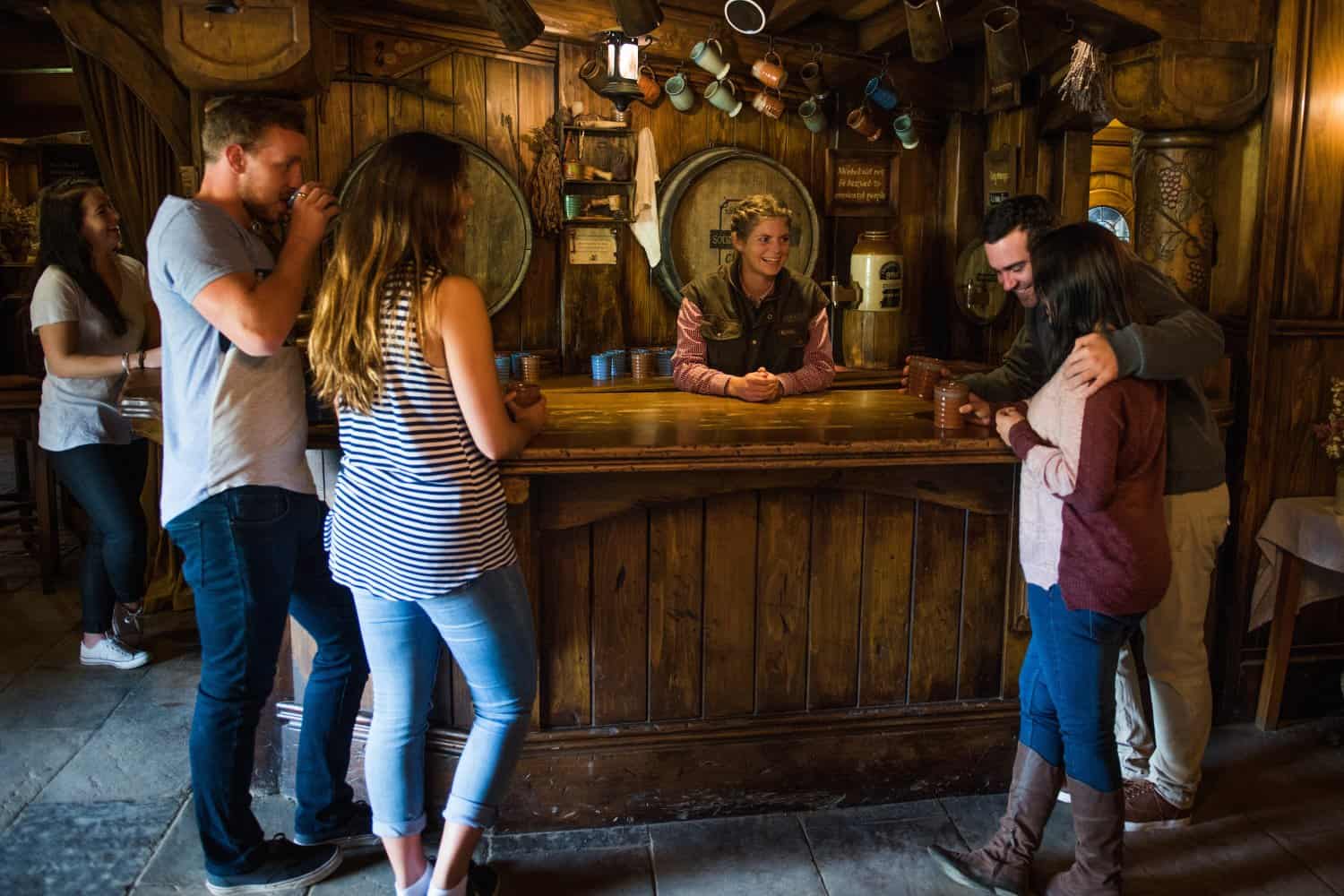 Hobbiton. Have an ale, cider or ginger beer at the Green Dragon Inn Tour from Auckland
