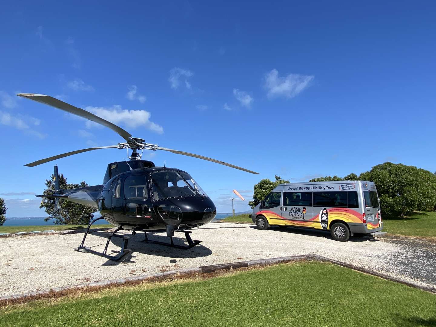 Arriving by Helicopter on Waiheke Island