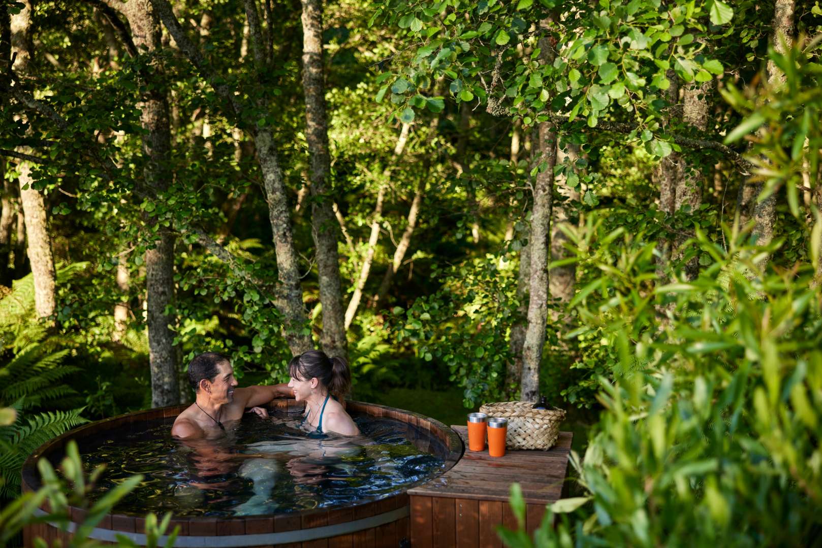 Relax and unwind in Secret Spot Hot Tubs amongst stunning native forest