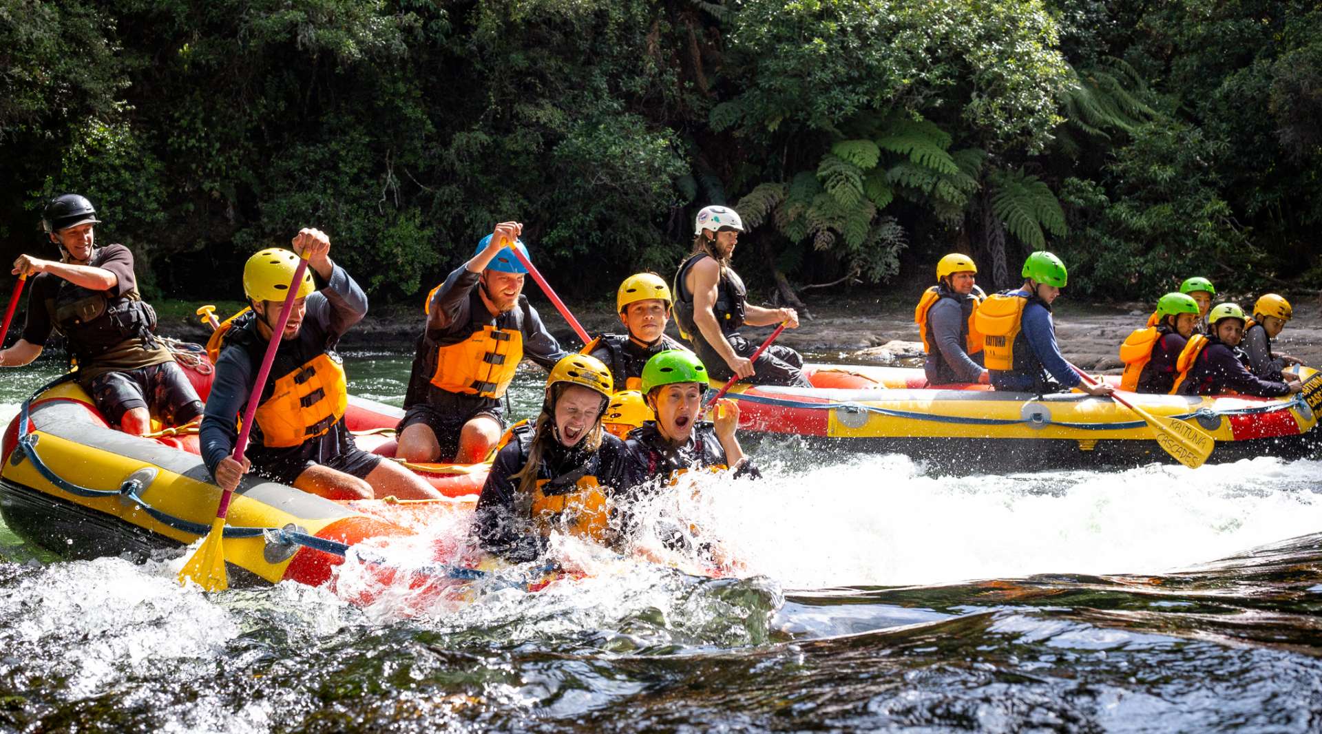 Loads of "raft surfing"