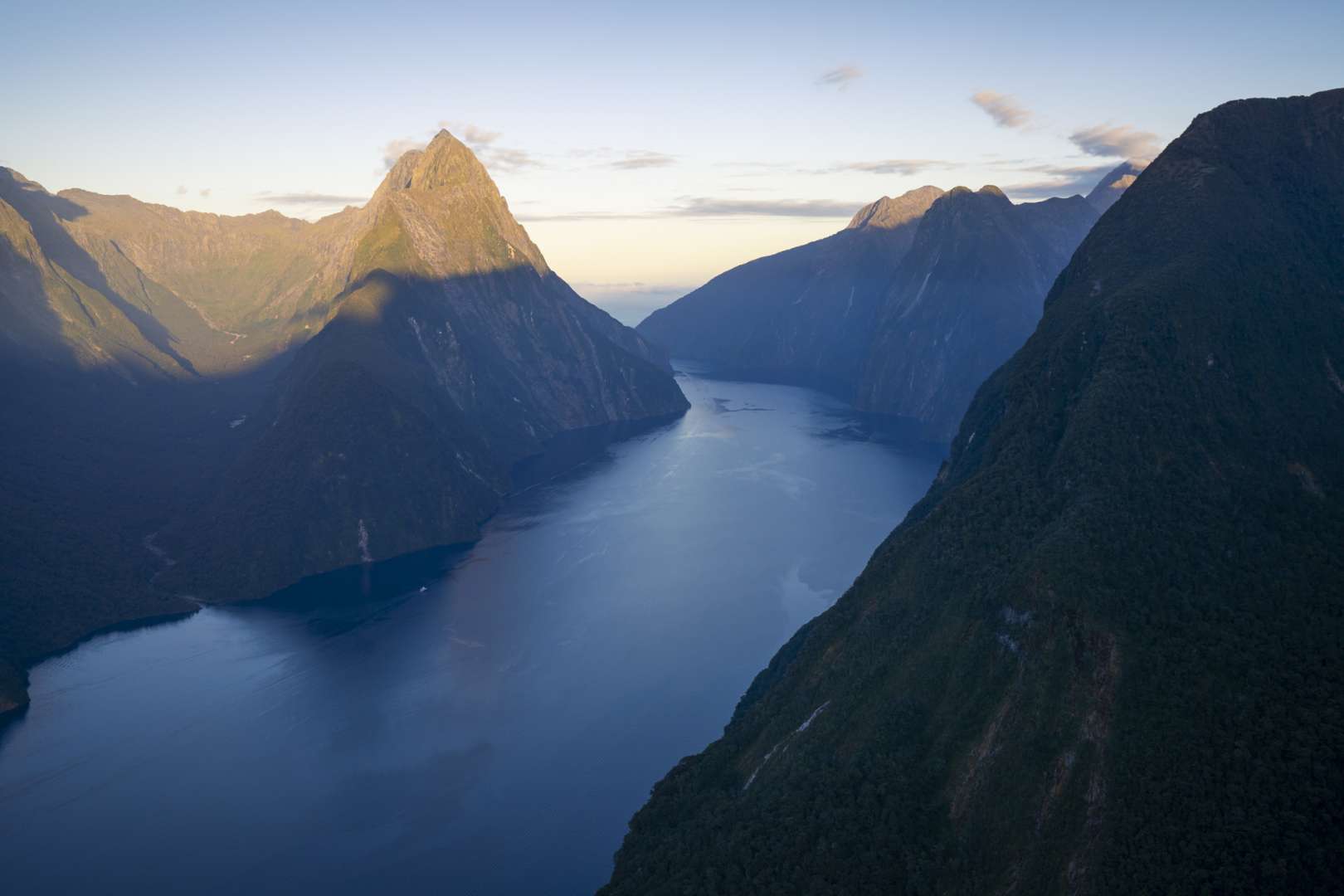 Mitre Peak - poking into the sunlight