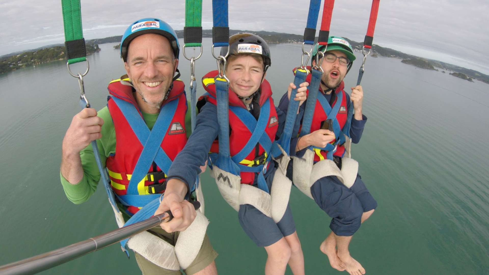 Parasailing in the Bay of Islands has Tandem and Triple Flights Available