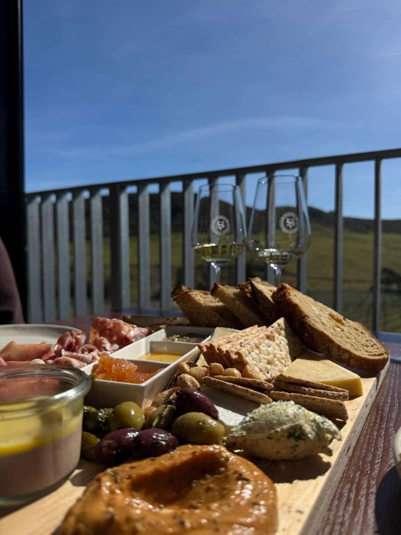 Platter for two plus a glass of wine