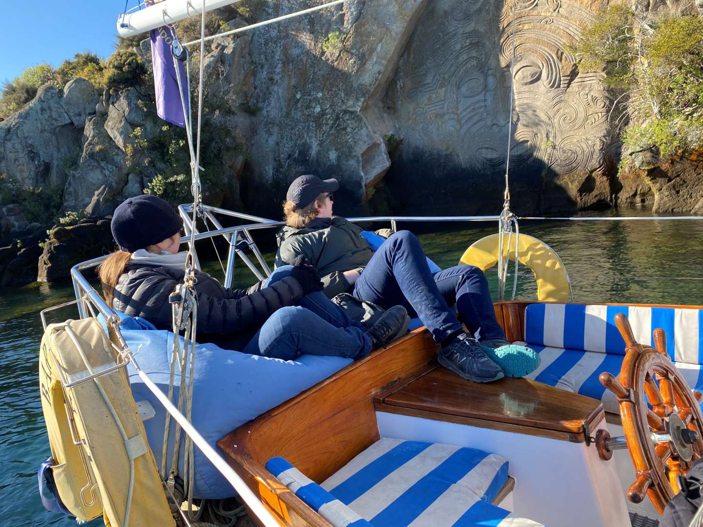 Relaxed view from Yacht in Lake Taupo