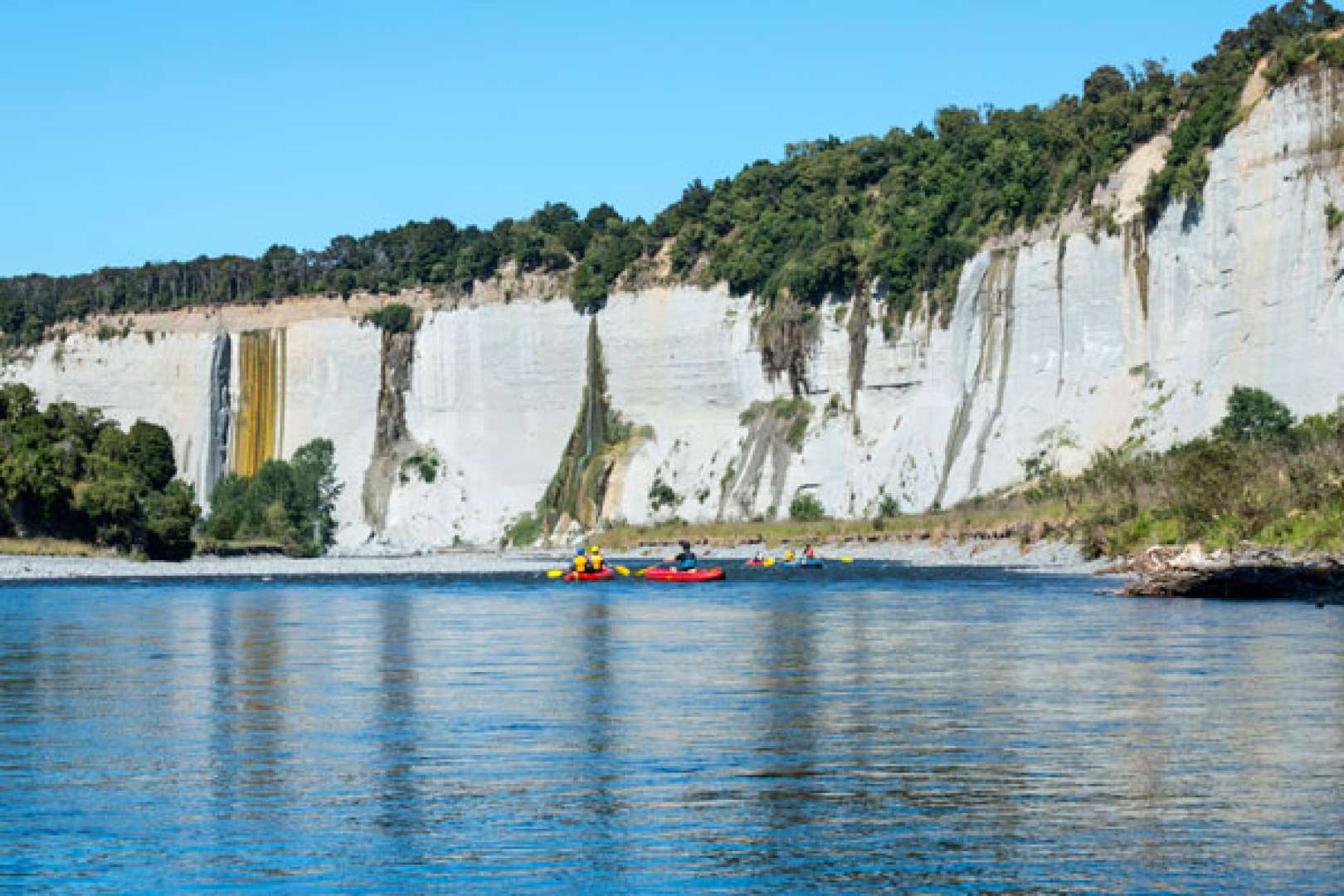 River Rafting with Beautiful Scenery, only seen from the River, including Waterfalls and Native Bush