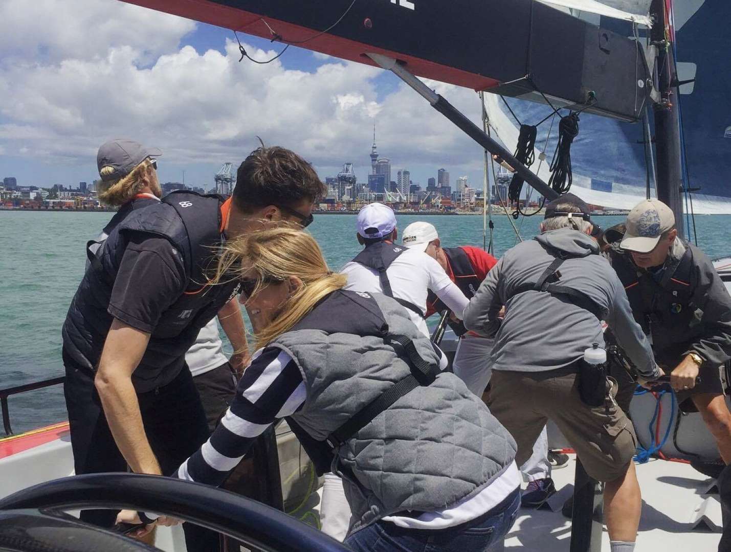 Sailing an Americas Cup Yacht in Auckland Harbour Activity