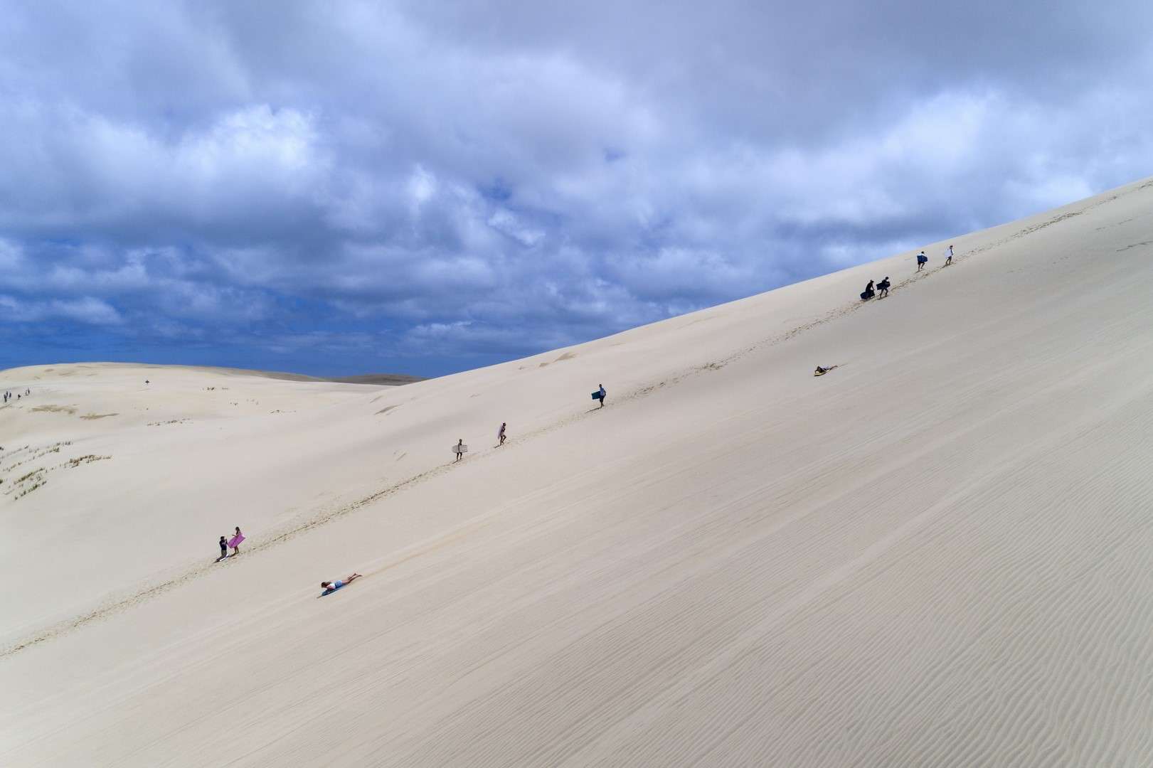 Sandboarding at Te Paki stream