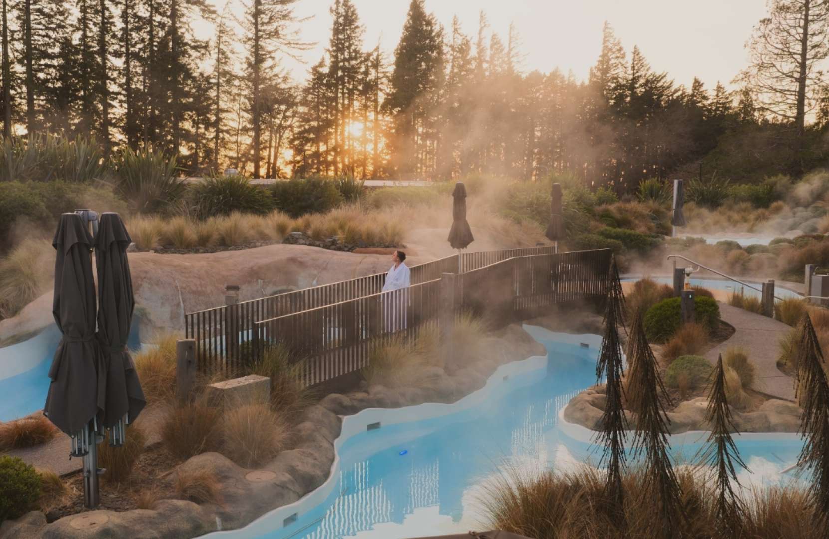 Steamy hot pools