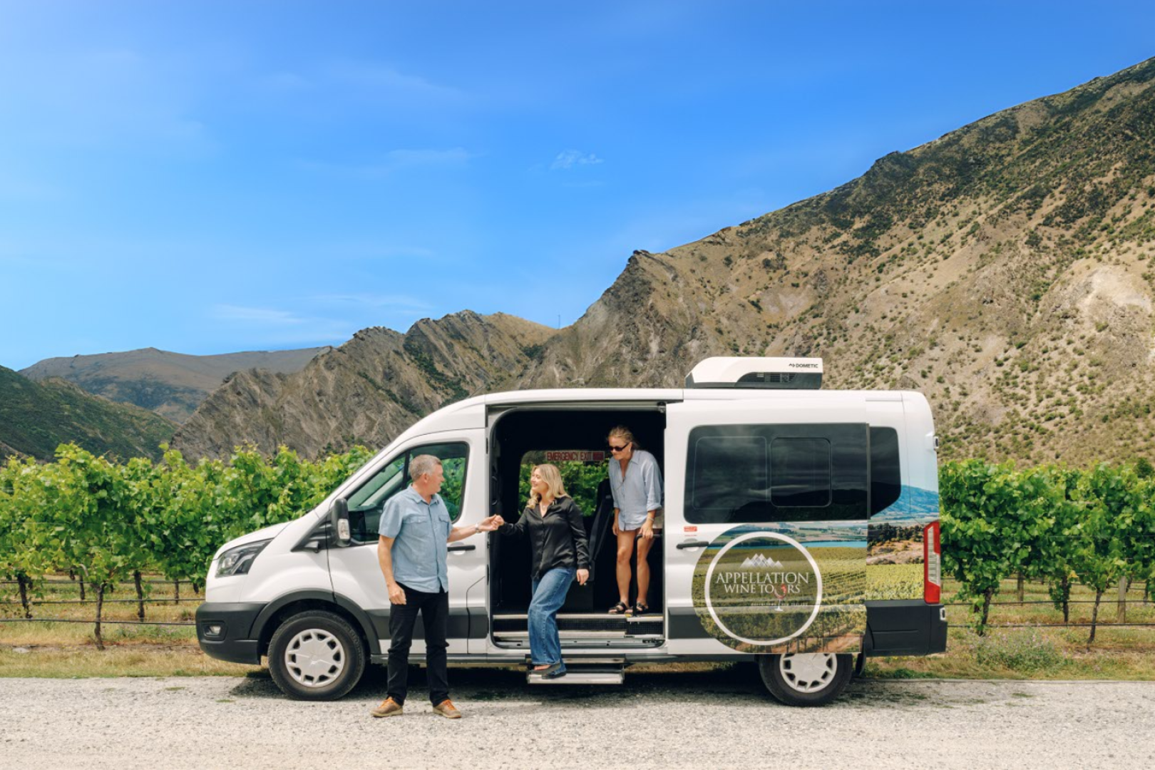 Step Straight out of the van into the vineyards