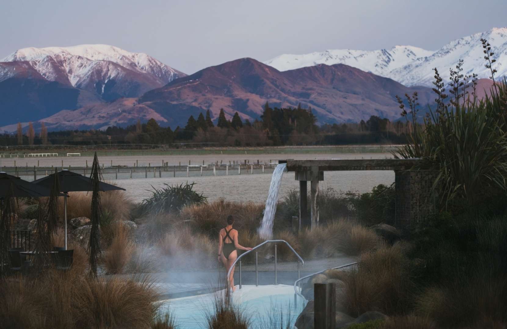 Views on the mountains from the hot pools